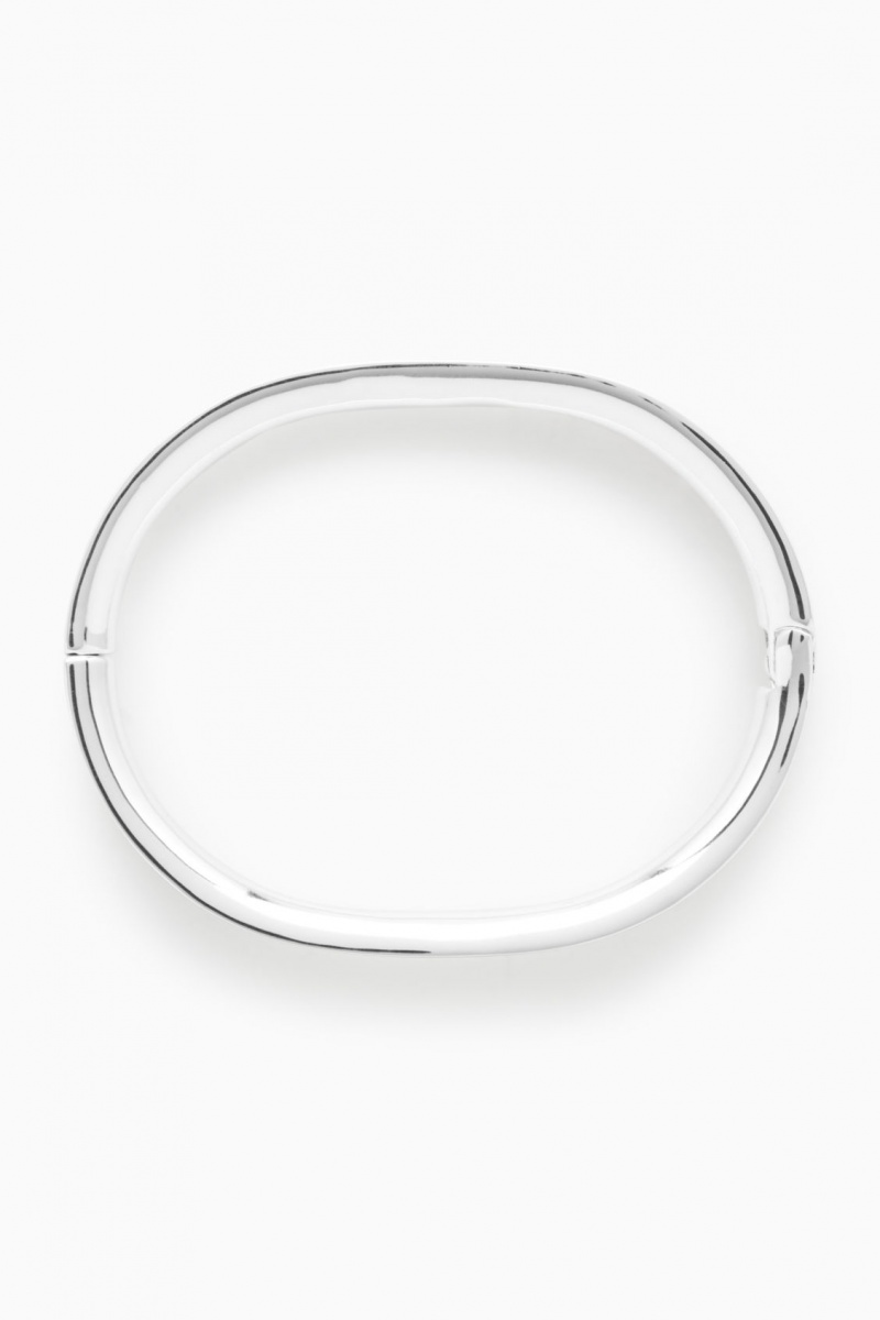 Dámské Náramek COS Recycled Brass Hinged Bangle Stříbrné | COS Eshop CZ-29107NYBI