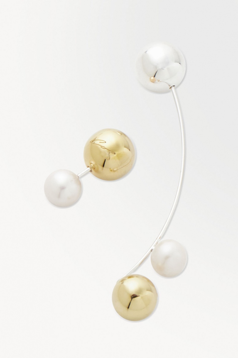 Dámské Náušnice COS The Sphere Pearl Stříbrné | COS Eshop CZ-75038GSBY