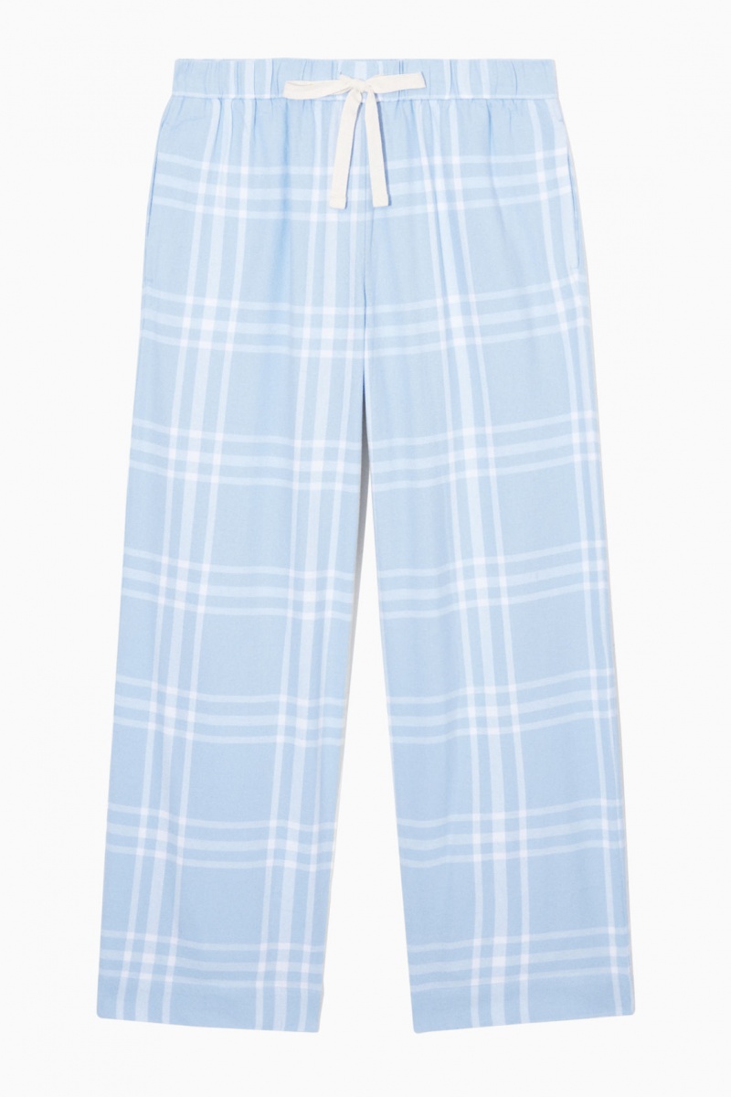 Dámské Pyžama COS Checked Flannel Pajama Set Světle Blankyt Bílé | COS Eshop CZ-49180KXYI