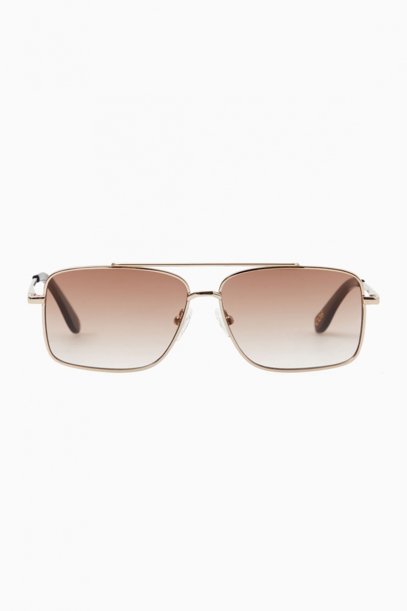 Dámské Sluneční Brýle COS Gold-Tone Aviator Zlaté | COS Eshop CZ-23867FNYG