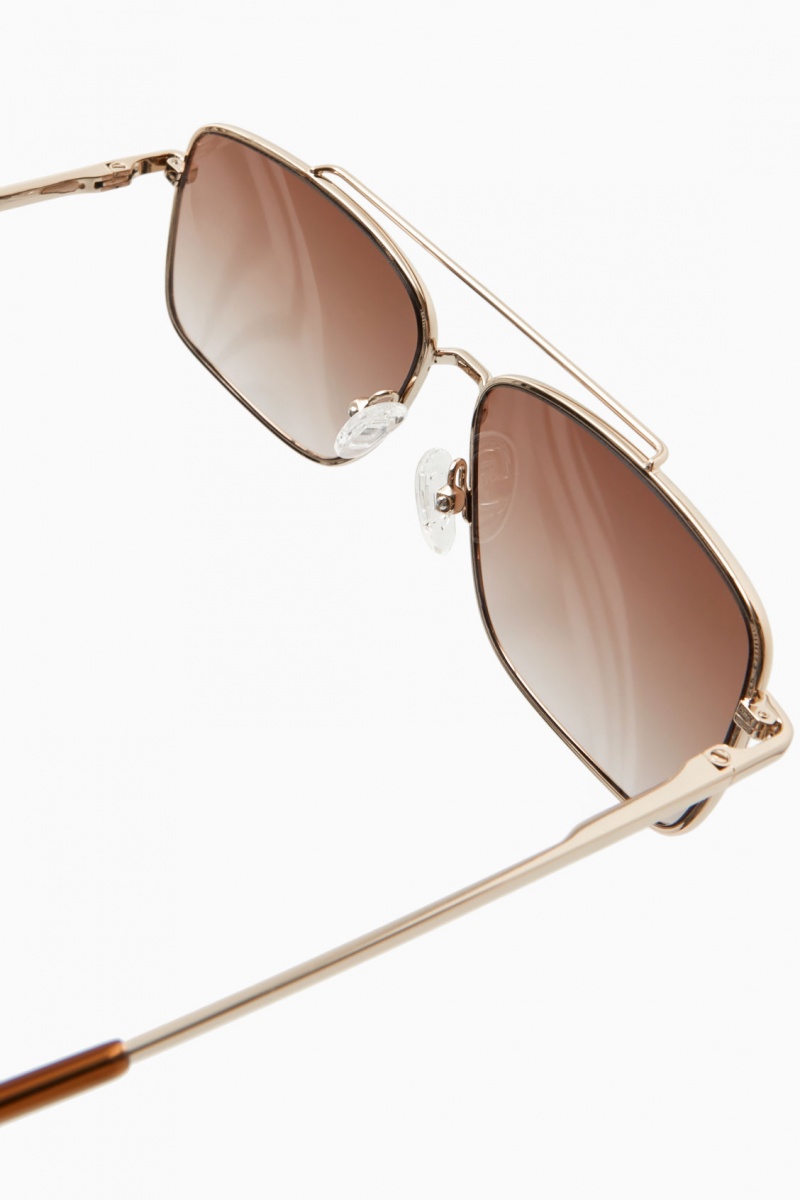 Dámské Sluneční Brýle COS Gold-Tone Aviator Zlaté | COS Eshop CZ-23867FNYG