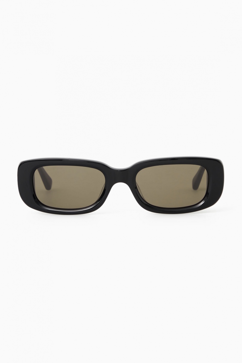 Dámské Sluneční Brýle COS The Rectangle Acetate Černé | COS Eshop CZ-35219EUGM