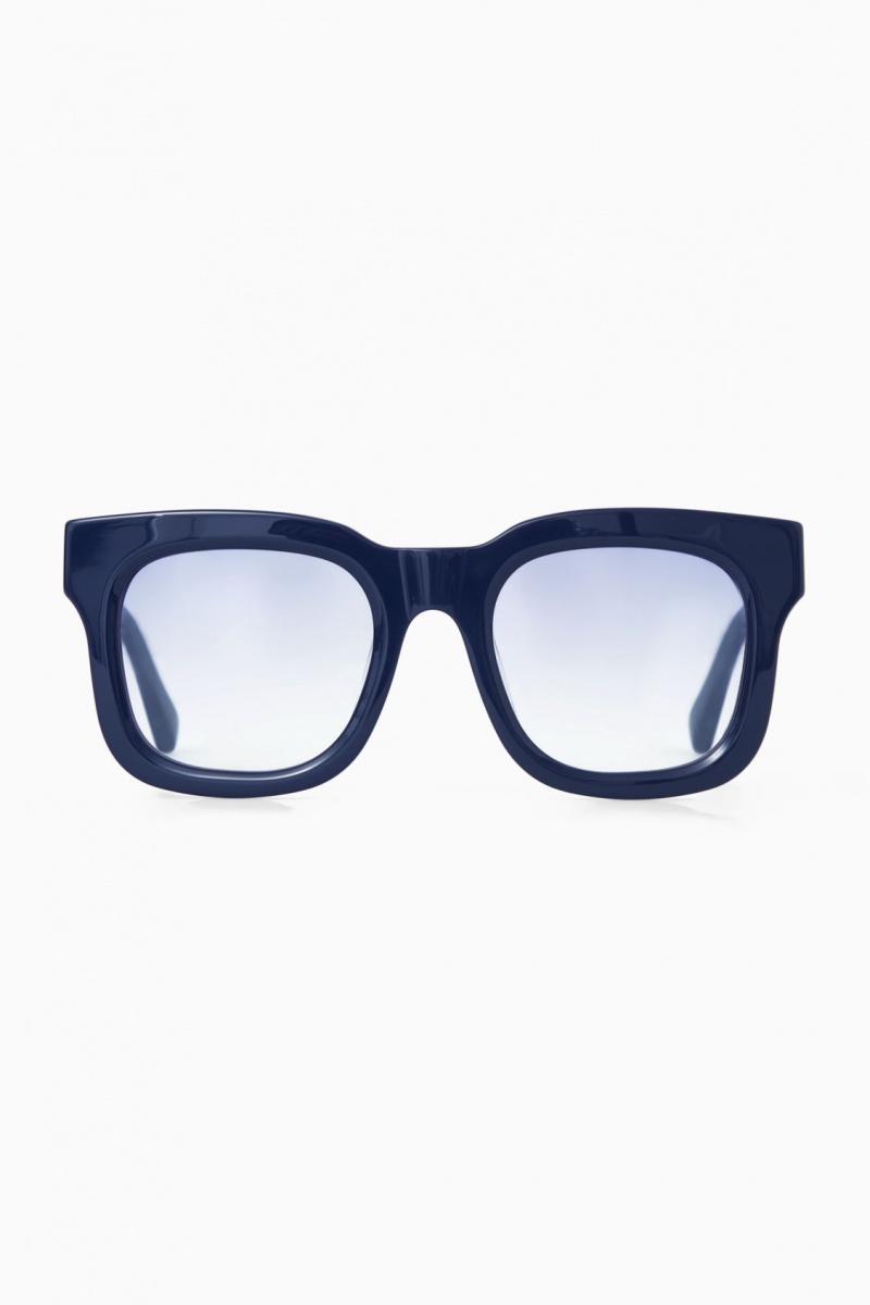 Dámské Sluneční Brýle COS The Square Acetate Tmavě Blankyt | COS Eshop CZ-07421SYQP