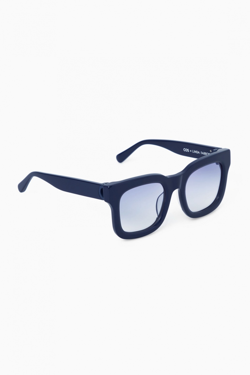 Dámské Sluneční Brýle COS The Square Acetate Tmavě Blankyt | COS Eshop CZ-07421SYQP