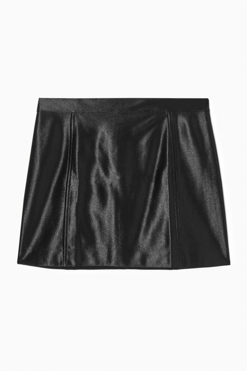 Dámské Sukně COS High-Shine Satin Mini Černé | COS Eshop CZ-73641KNDW