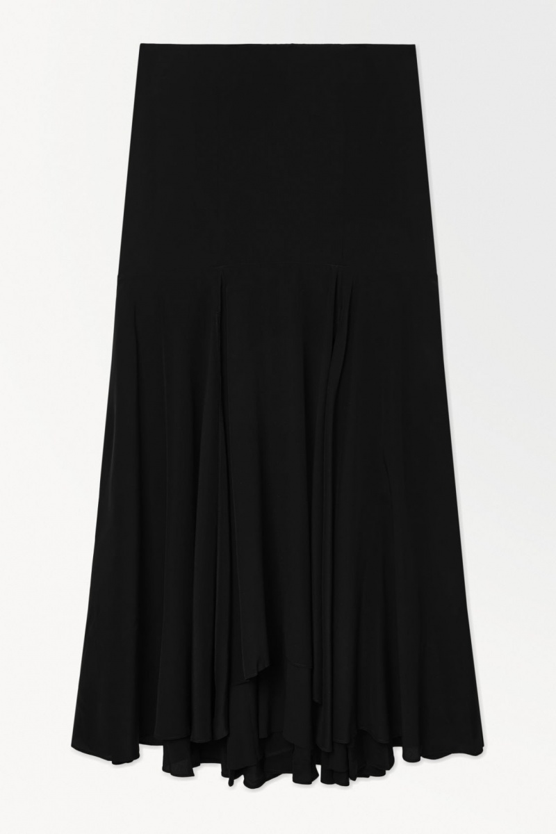 Dámské Sukně COS The Flared Silk Maxi Černé | COS Eshop CZ-47230UXJL