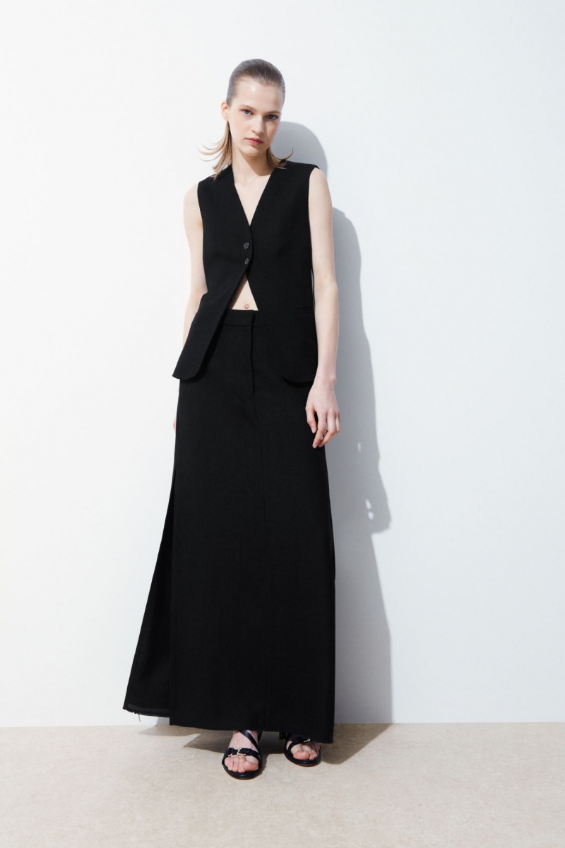 Dámské Sukně COS The High-Slit Maxi Pencil Černé | COS Eshop CZ-78603BITY