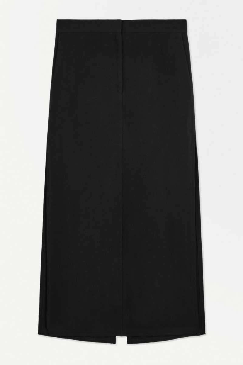 Dámské Sukně COS The High-Slit Maxi Pencil Černé | COS Eshop CZ-78603BITY