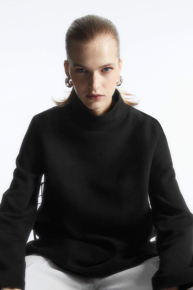 Dámské Svetry COS A-Line Funnel-Neck Top Černé | COS Eshop CZ-89042GXUW