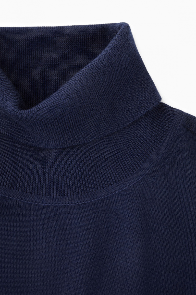 Dámské Svetry COS Merino Vlna Roll-Neck Tmavě Blankyt | COS Eshop CZ-48726VTND