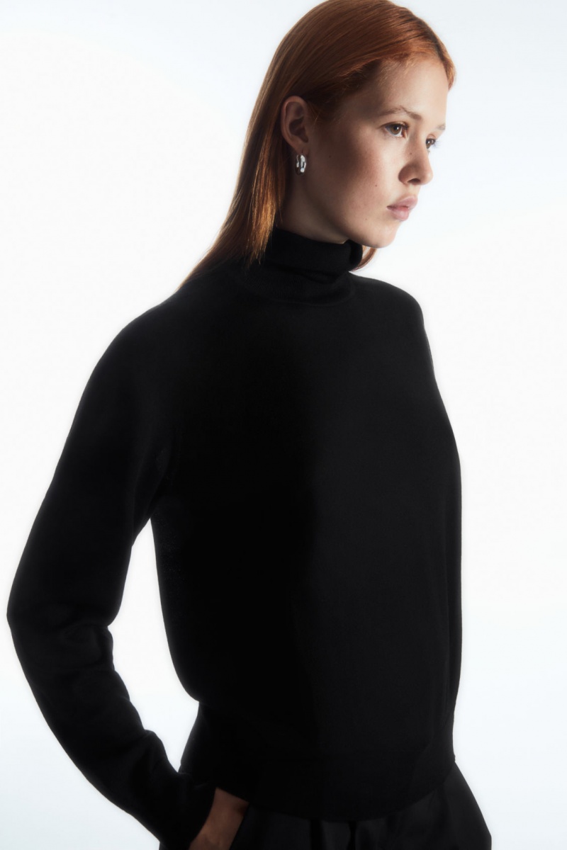 Dámské Svetry COS Merino Vlna Roll-Neck Černé | COS Eshop CZ-39182UPEO