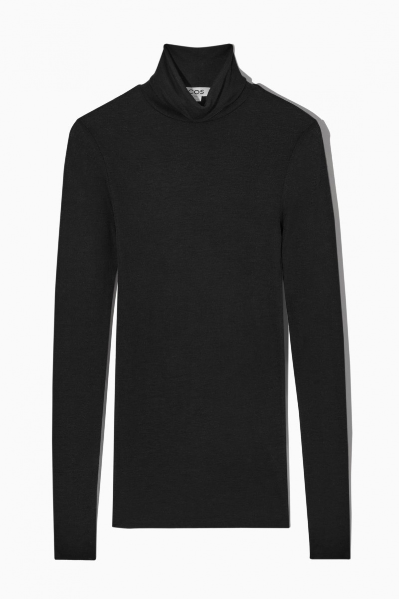 Dámské Svetry COS Merino Vlna Turtleneck Top Černé | COS Eshop CZ-45791WXFL