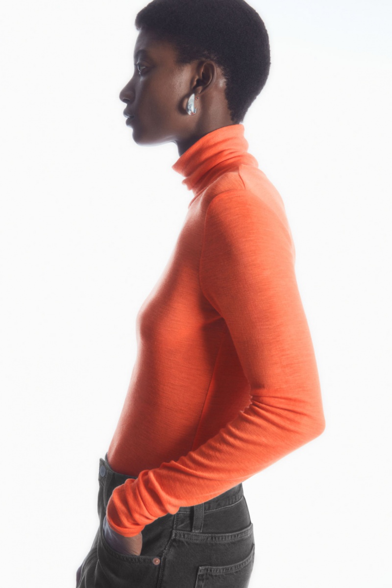 Dámské Svetry COS Merino Vlna Turtleneck Top Oranžové | COS Eshop CZ-85649WESO