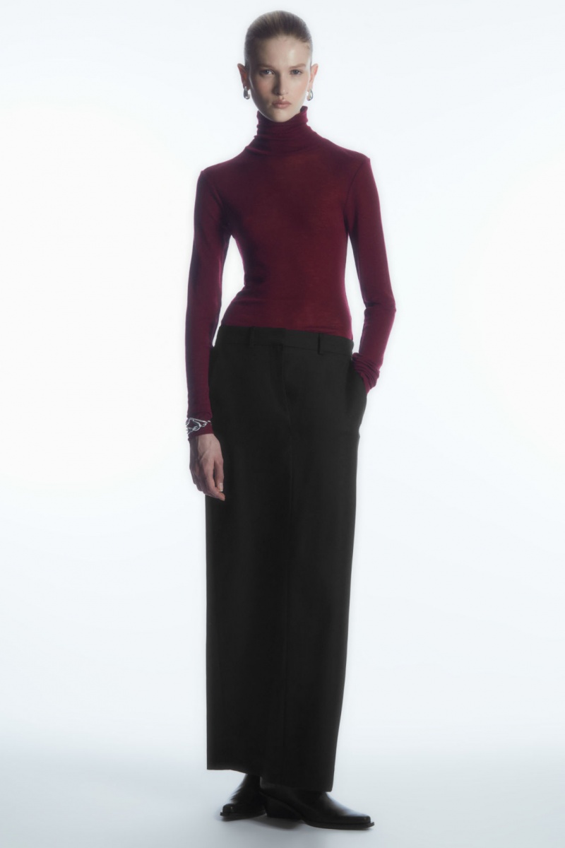 Dámské Svetry COS Merino Vlna Turtleneck Top Vínové | COS Eshop CZ-60831PDSL