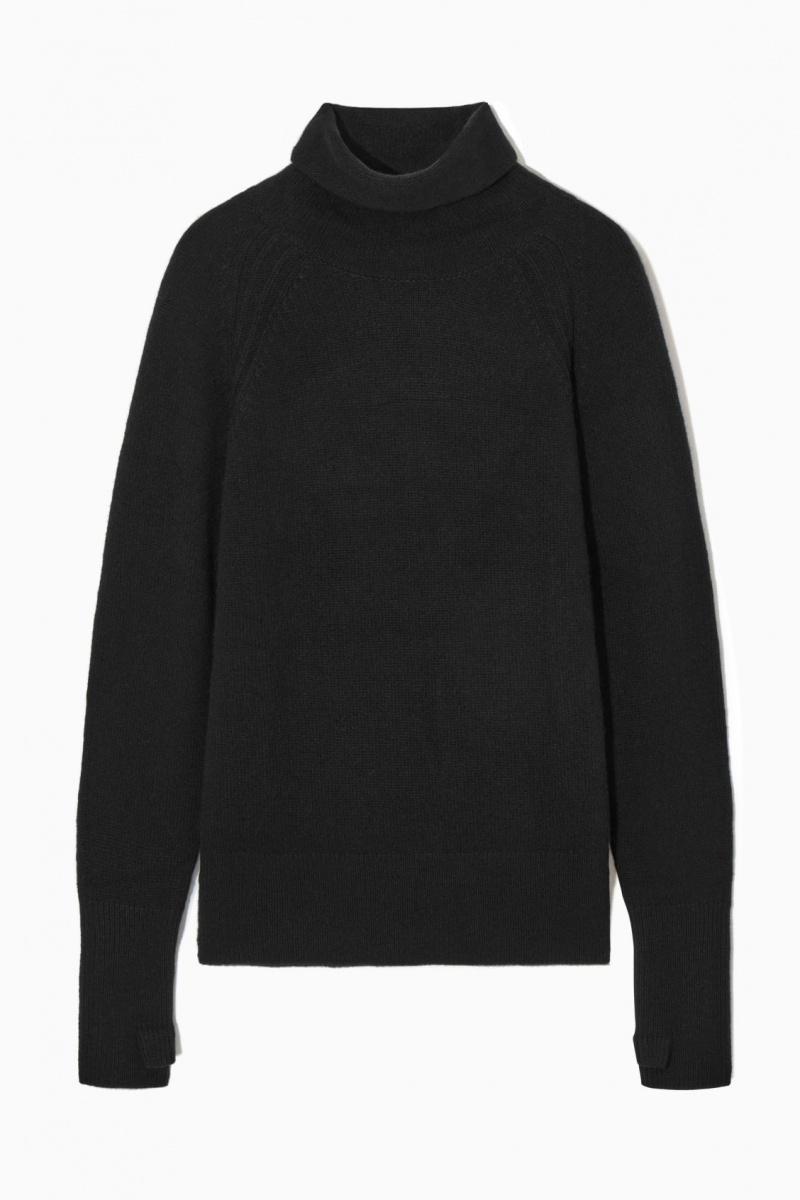 Dámské Svetry COS Pure Cashmere Turtleneck Černé | COS Eshop CZ-97064KRHQ