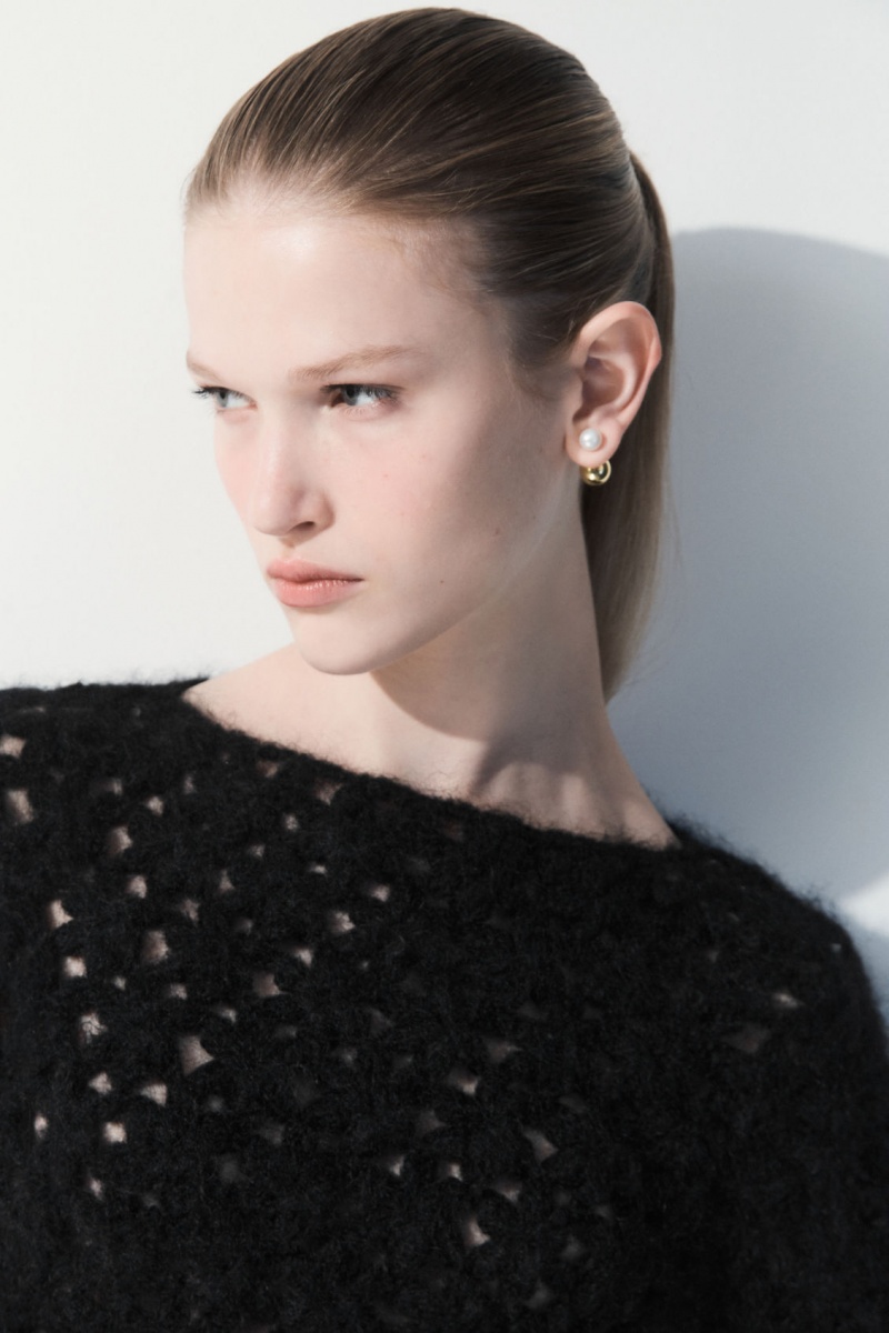 Dámské Svetry COS The Crochet-Knit Černé | COS Eshop CZ-74219ZMSC