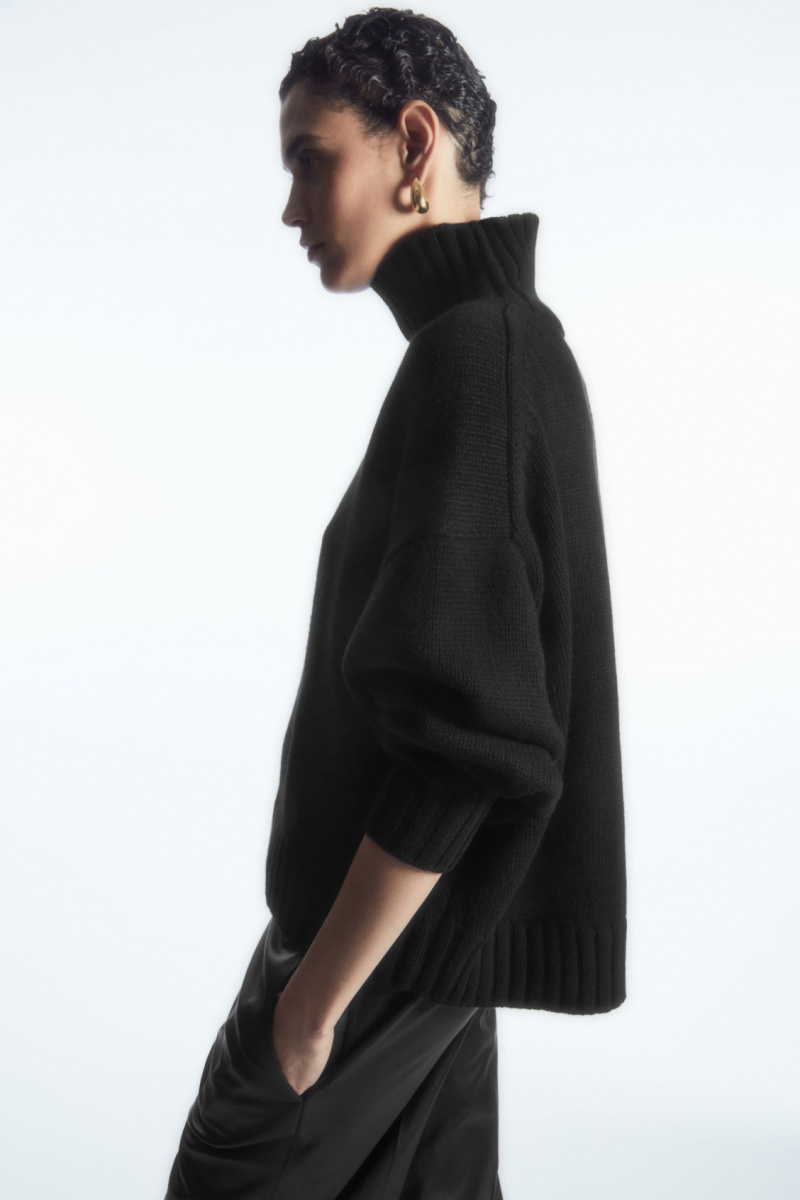 Dámské Svetry COS Tlustý Pure Cashmere Turtleneck Černé | COS Eshop CZ-54780URYJ