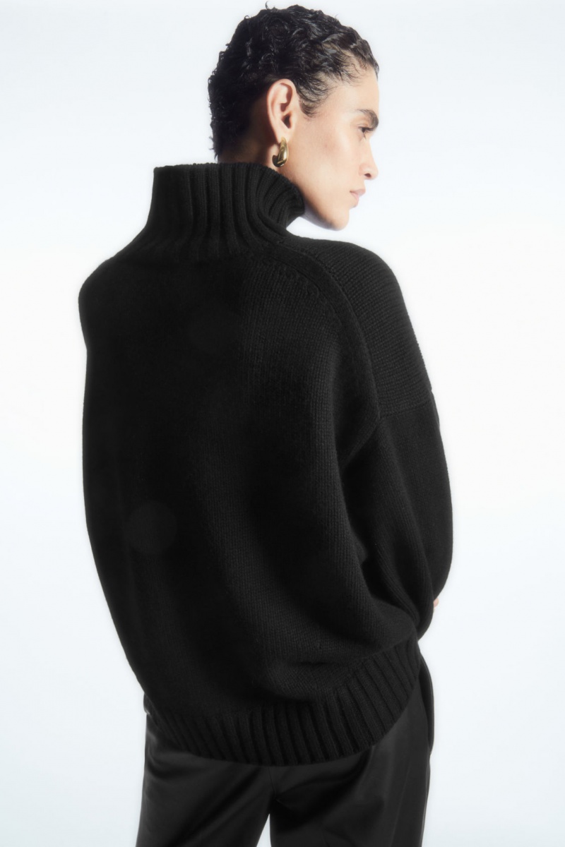 Dámské Svetry COS Tlustý Pure Cashmere Turtleneck Černé | COS Eshop CZ-54780URYJ