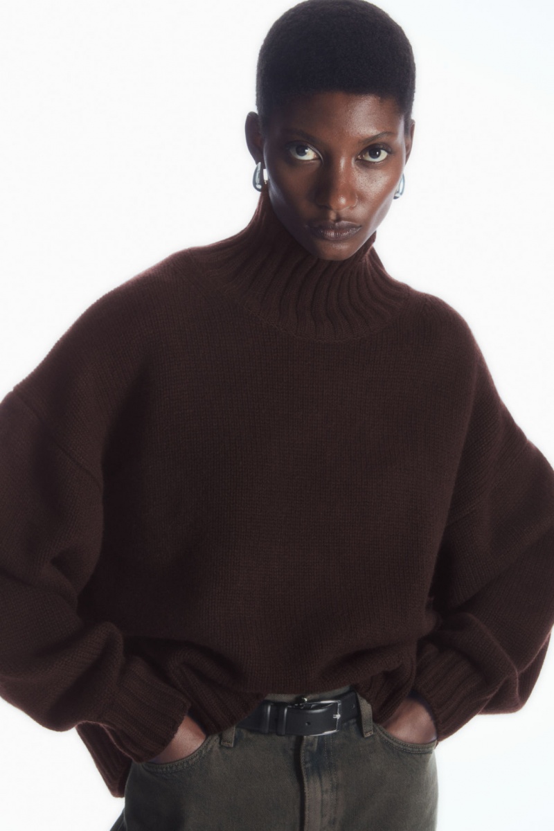 Dámské Svetry COS Tlustý Pure Cashmere Turtleneck Tmavě Hnědé | COS Eshop CZ-39086OWJT