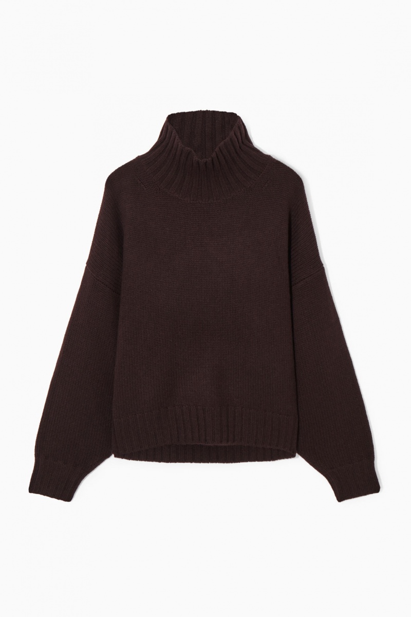 Dámské Svetry COS Tlustý Pure Cashmere Turtleneck Tmavě Hnědé | COS Eshop CZ-39086OWJT