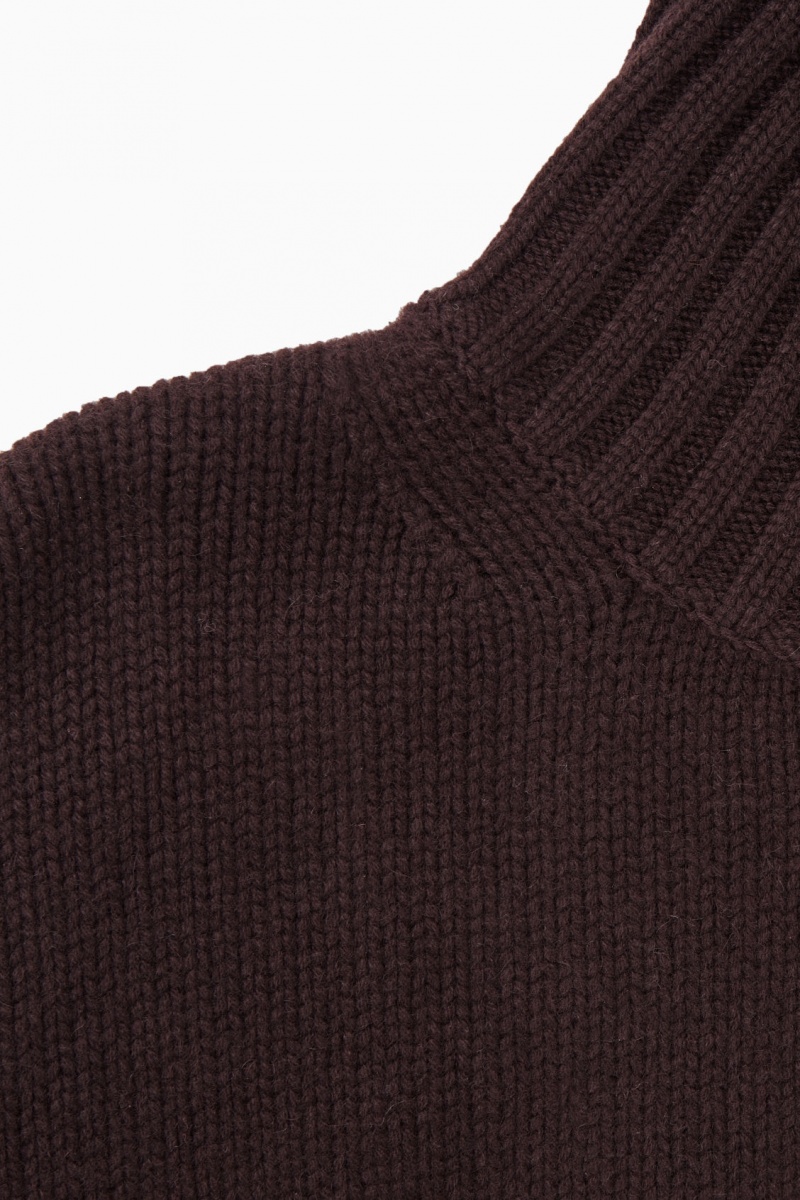 Dámské Svetry COS Tlustý Pure Cashmere Turtleneck Tmavě Hnědé | COS Eshop CZ-39086OWJT