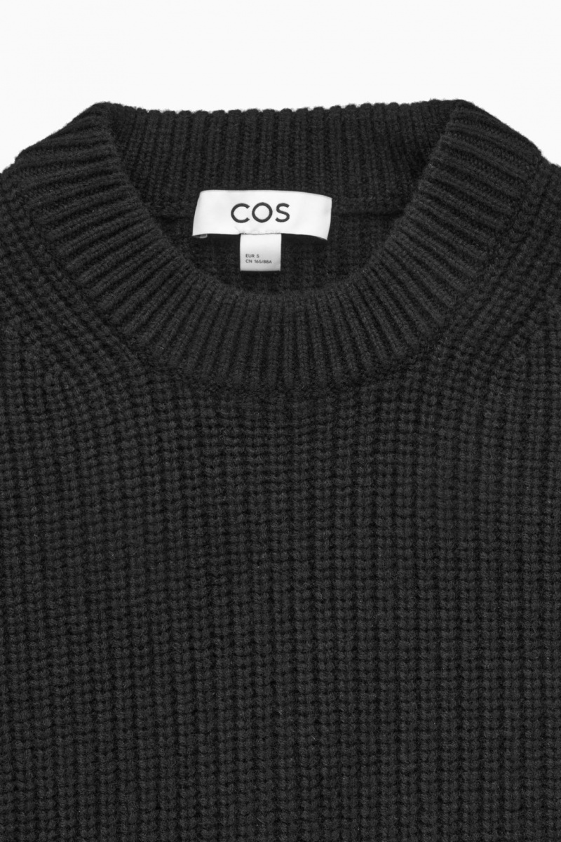 Dámské Svetry COS Žebrovaný Cashmere-Blend Černé | COS Eshop CZ-69075ORIQ