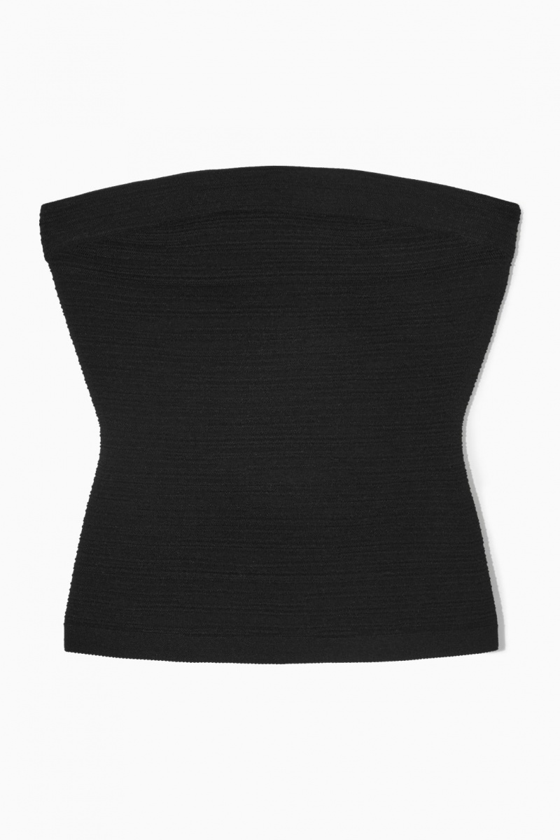 Dámské Topy COS Textured Bandeau Černé | COS Eshop CZ-91854JXSC