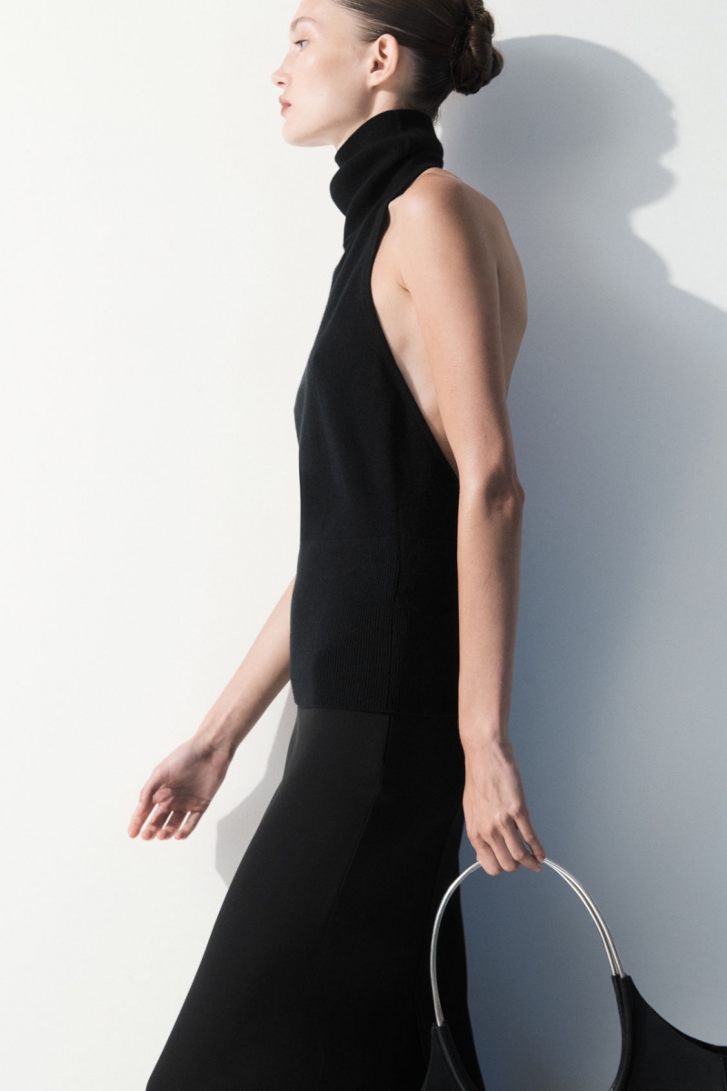 Dámské Topy COS The Backless Cashmere Černé | COS Eshop CZ-12786KJFS