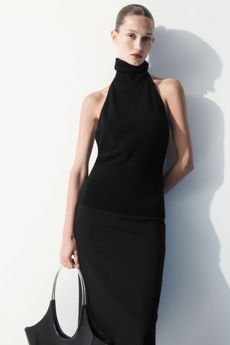 Dámské Topy COS The Backless Cashmere Černé | COS Eshop CZ-12786KJFS