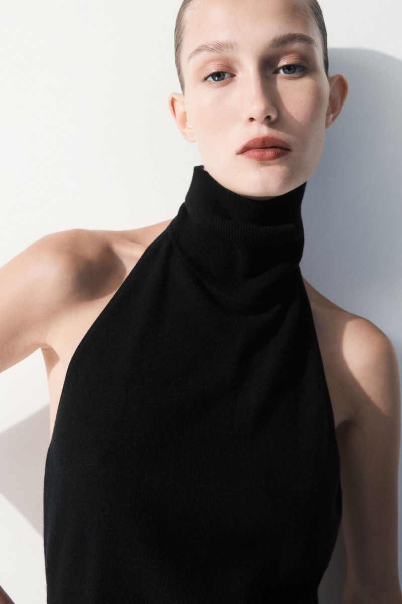 Dámské Topy COS The Backless Cashmere Černé | COS Eshop CZ-12786KJFS