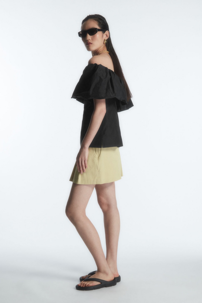 Dámské Topy COS Voluminous Off-The-Shoulder Černé | COS Eshop CZ-16342WLZO