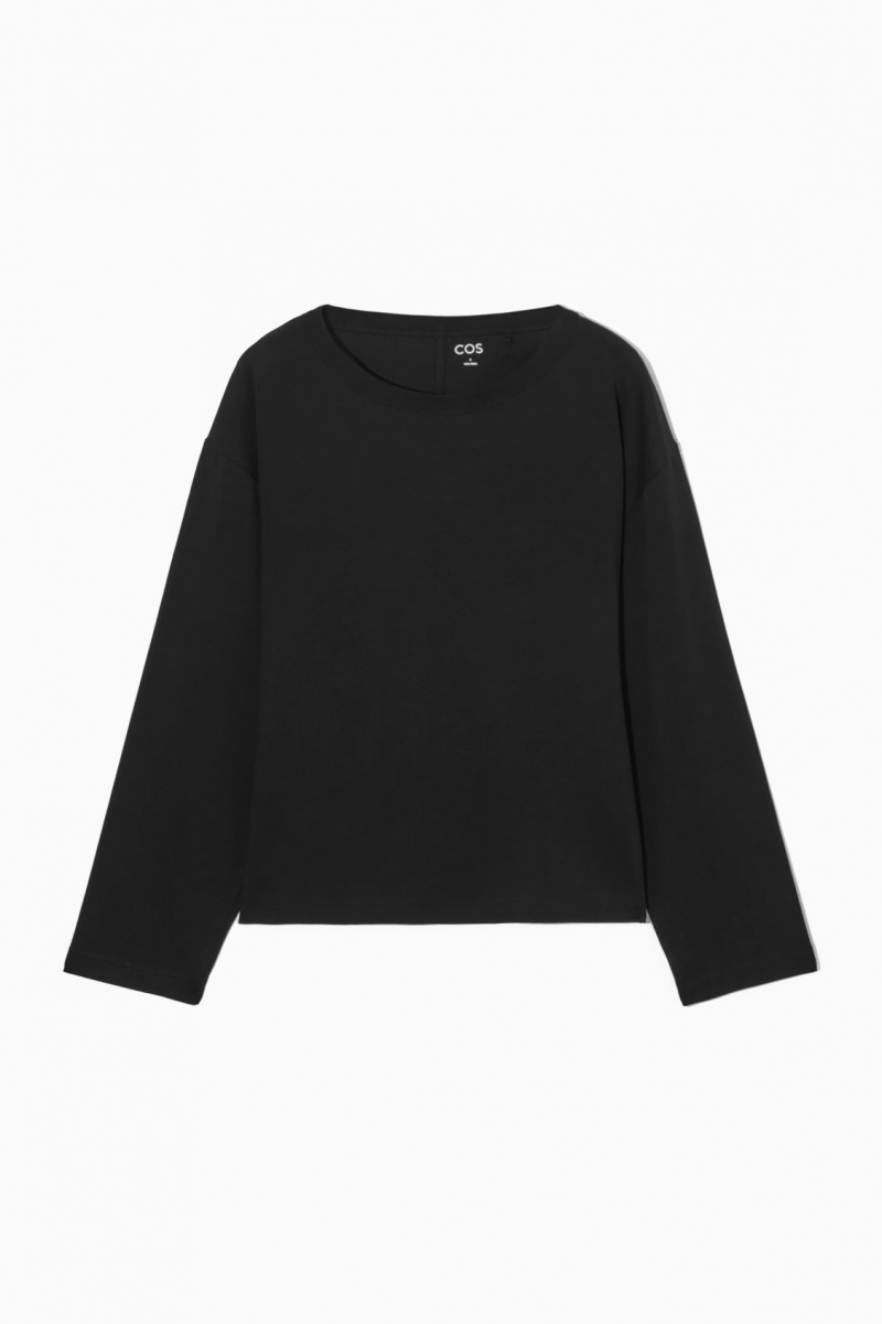 Dámské Tričko COS Boxy Long-Sleeved Černé | COS Eshop CZ-59784MLAO