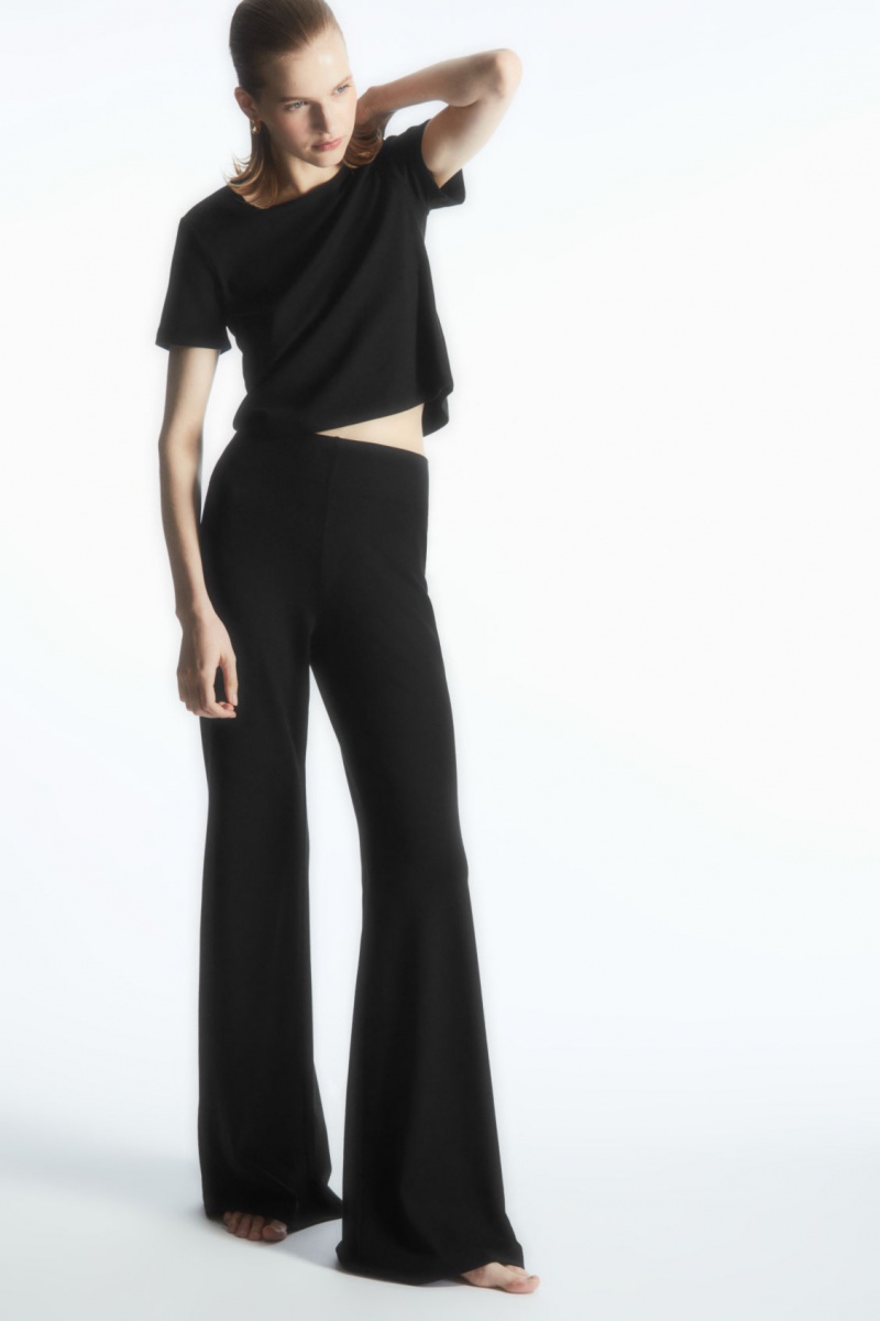 Dámské Tričko COS Cropped Slim-Fit Černé | COS Eshop CZ-30851DOVA