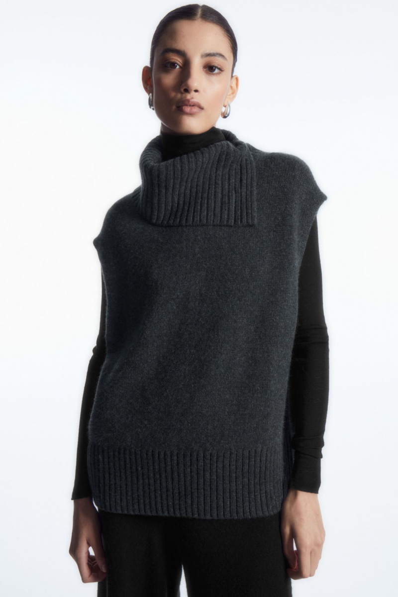 Dámské Vesta COS High-Neck Pure Cashmere Tank Tmavě Šedé | COS Eshop CZ-19685RBMQ