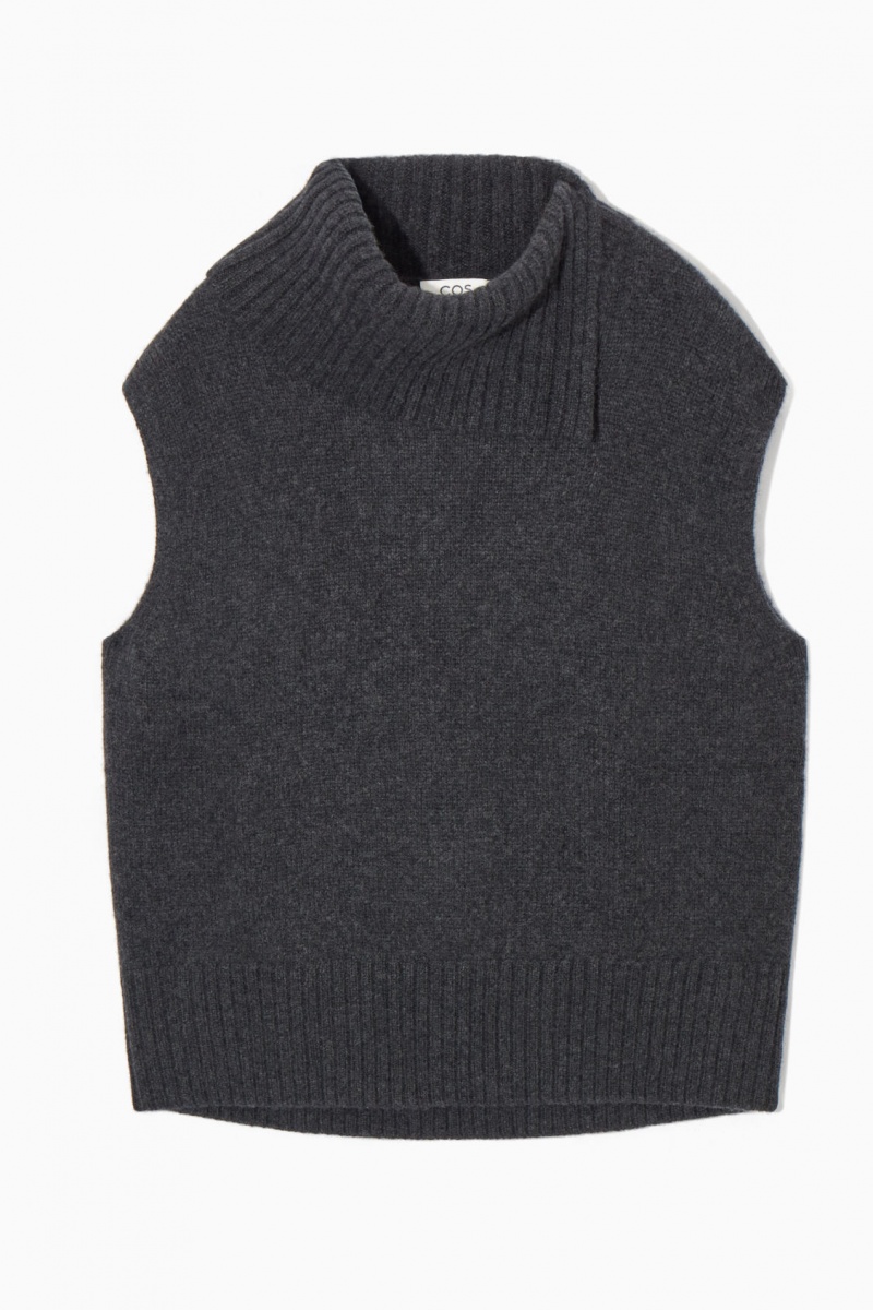 Dámské Vesta COS High-Neck Pure Cashmere Tank Tmavě Šedé | COS Eshop CZ-19685RBMQ