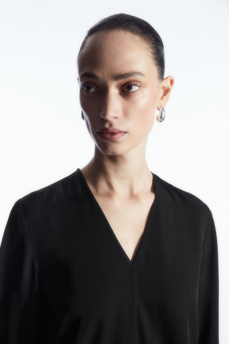 Dámské Šaty COS Asymmetric Tunic Černé | COS Eshop CZ-17860QKPW