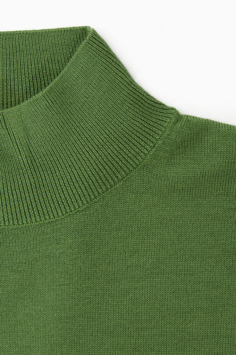 Dámské Šaty COS Lehké Merino-Vlna Turtleneck Zelene | COS Eshop CZ-59836TIVJ