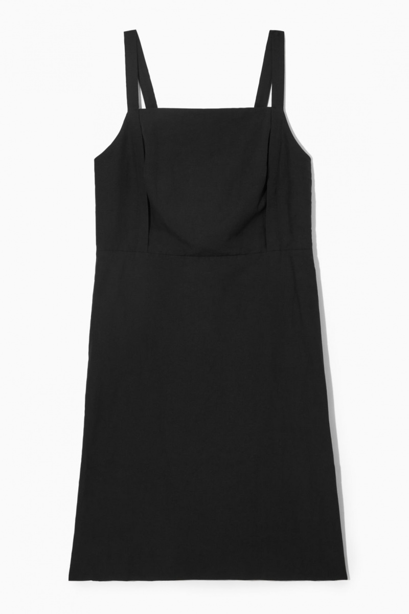 Dámské Šaty COS Open-Back Mini Pinafore Černé | COS Eshop CZ-18703EXYF