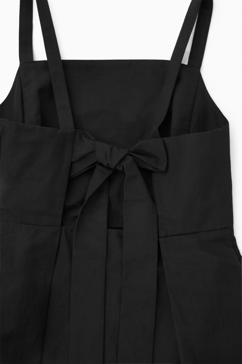 Dámské Šaty COS Open-Back Mini Pinafore Černé | COS Eshop CZ-18703EXYF