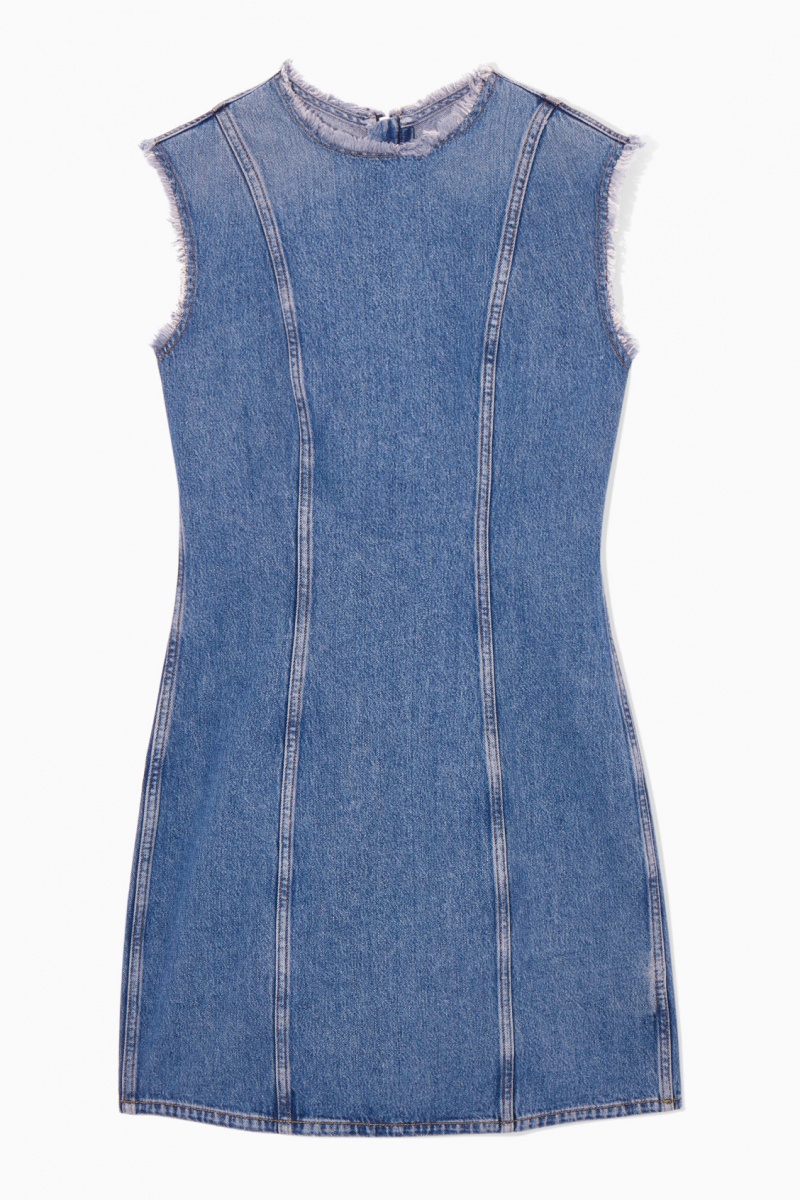 Dámské Šaty COS Paneled Denim Mini Blankyt | COS Eshop CZ-29501USBF