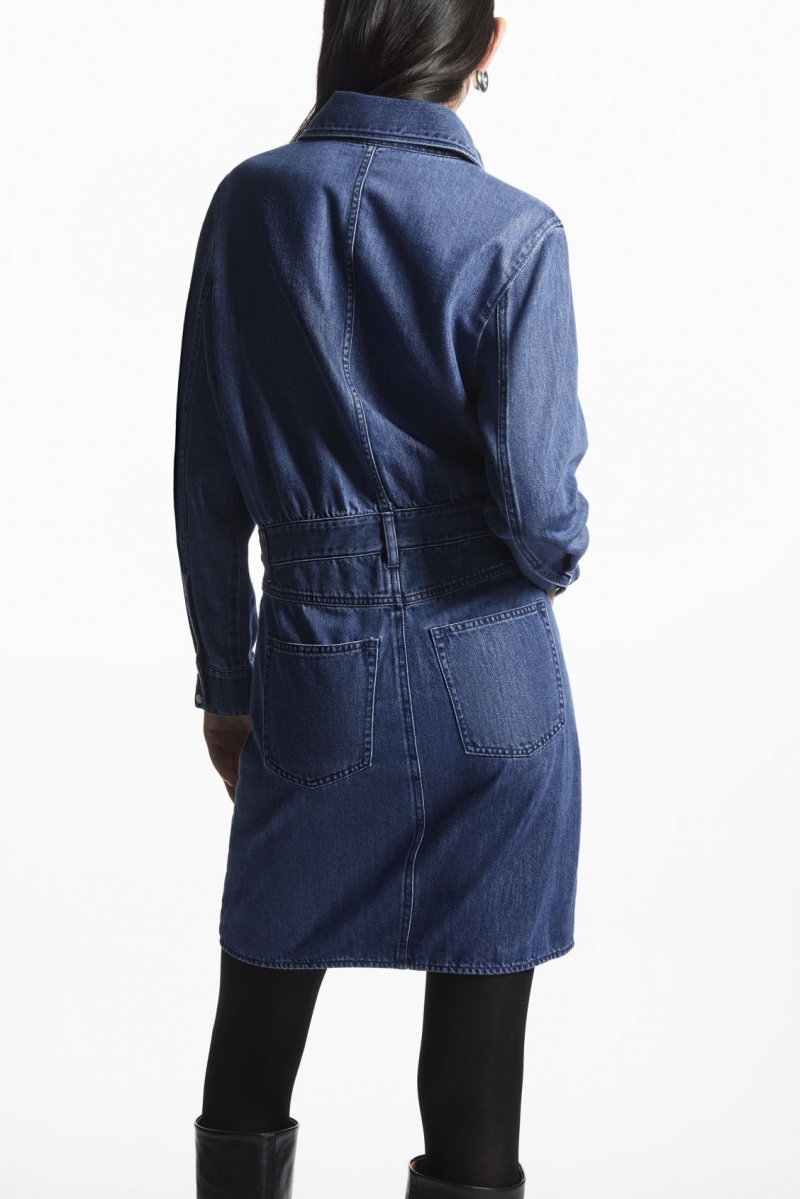 Dámské Šaty COS Structured Denim Blankyt | COS Eshop CZ-50891CWHI