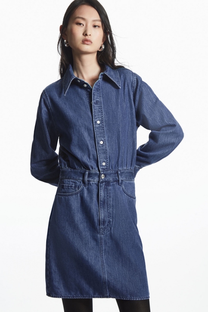 Dámské Šaty COS Structured Denim Blankyt | COS Eshop CZ-50891CWHI