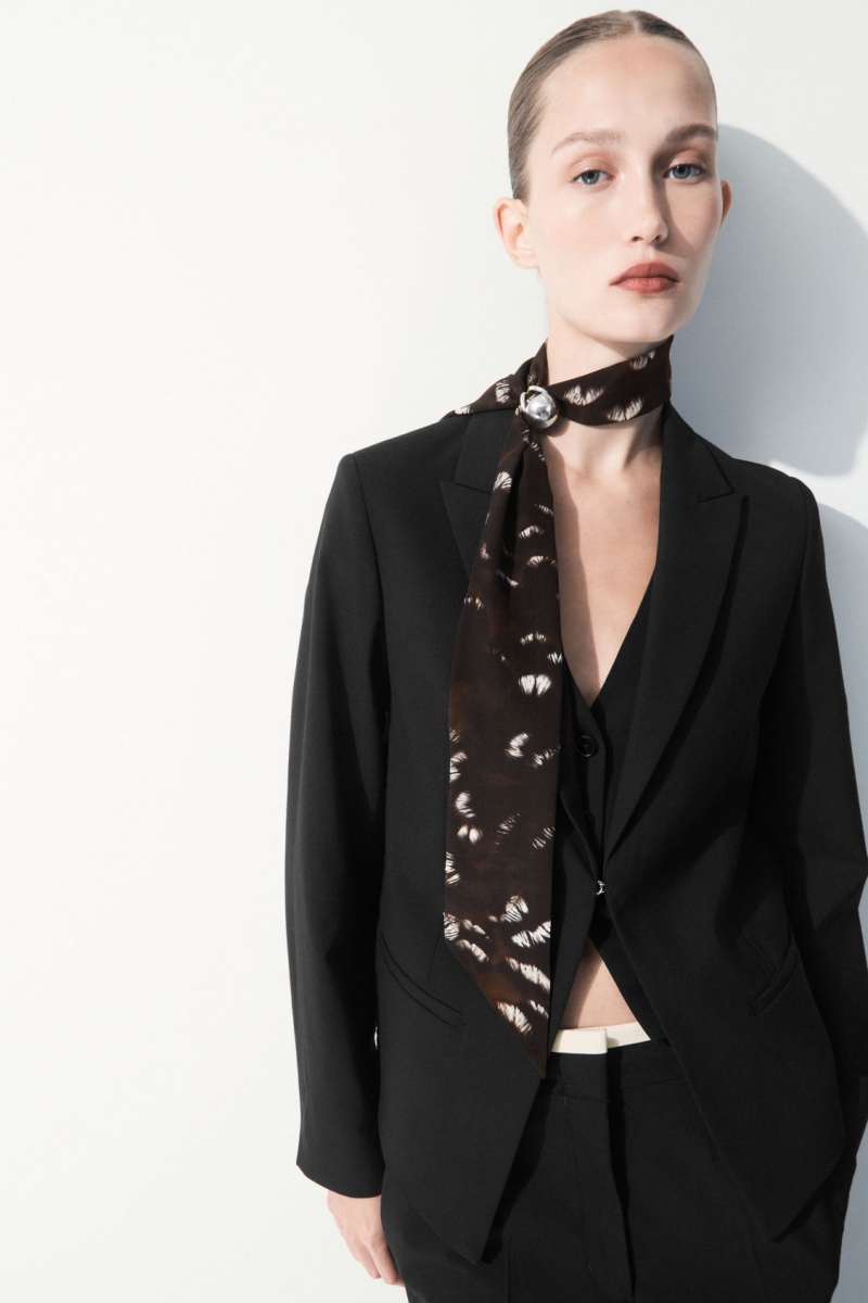 Dámské Šátek COS The Pure Silk Černé | COS Eshop CZ-29570XDFA