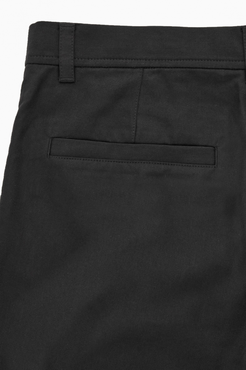 Pánské Chino Kalhoty COS Tapered Plisovaný Twill Černé | COS Eshop CZ-42079FWQC