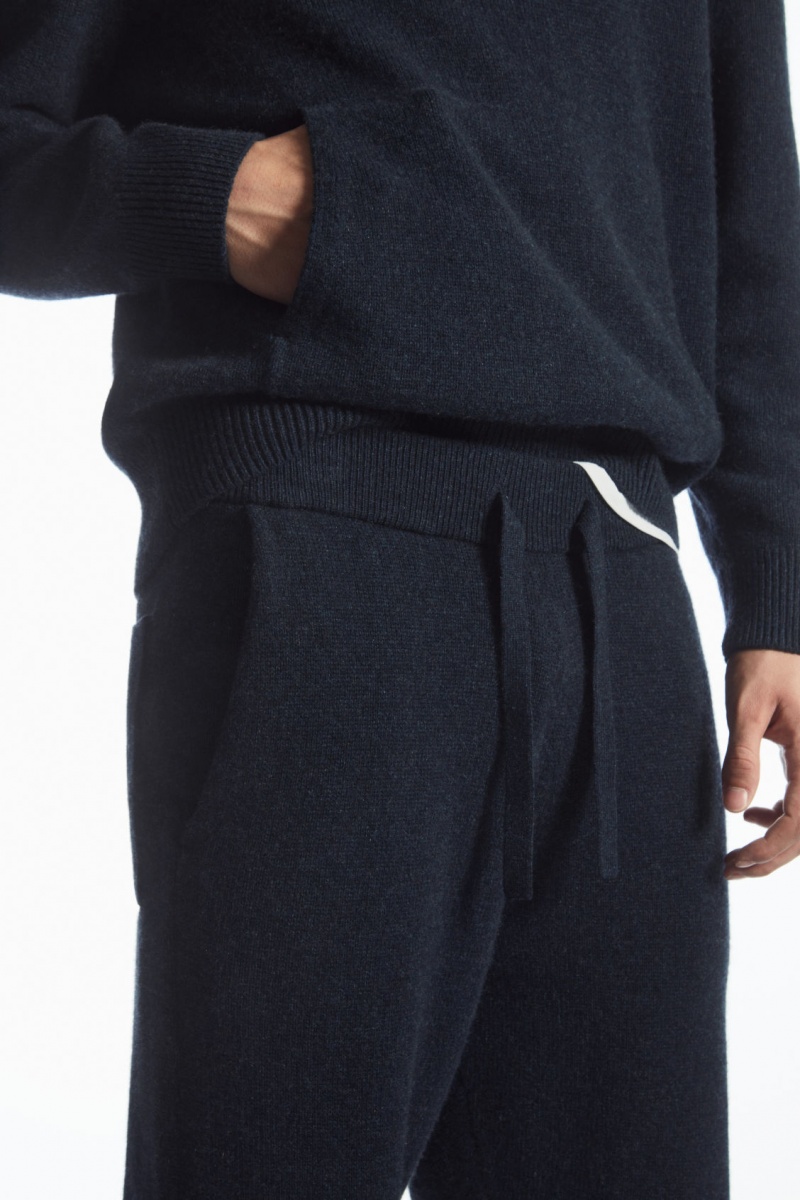 Pánské Jogger Kalhoty COS Relaxed-Fit Pure Cashmere Tmavě Blankyt | COS Eshop CZ-16804VZGX