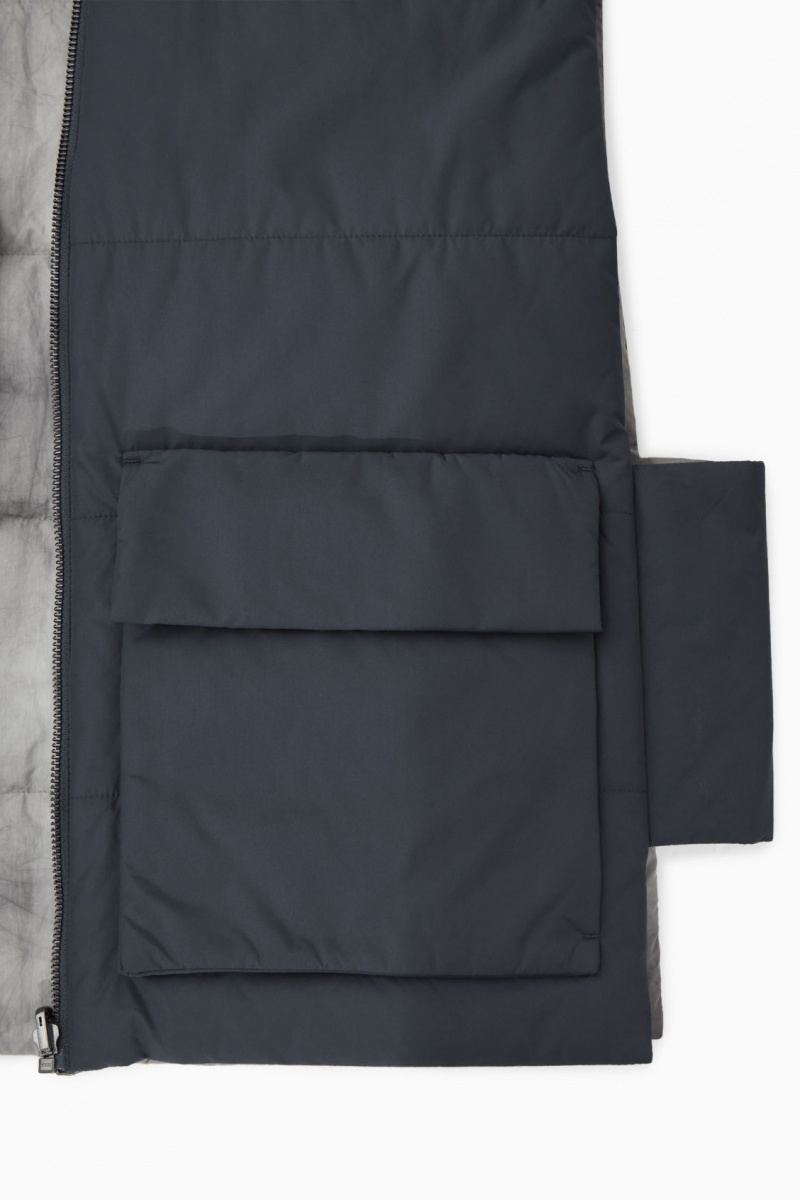 Pánské Kabáty COS Reversible Polstrovaný Utility Gilet Šedé Tmavě Blankyt | COS Eshop CZ-31570OSIY