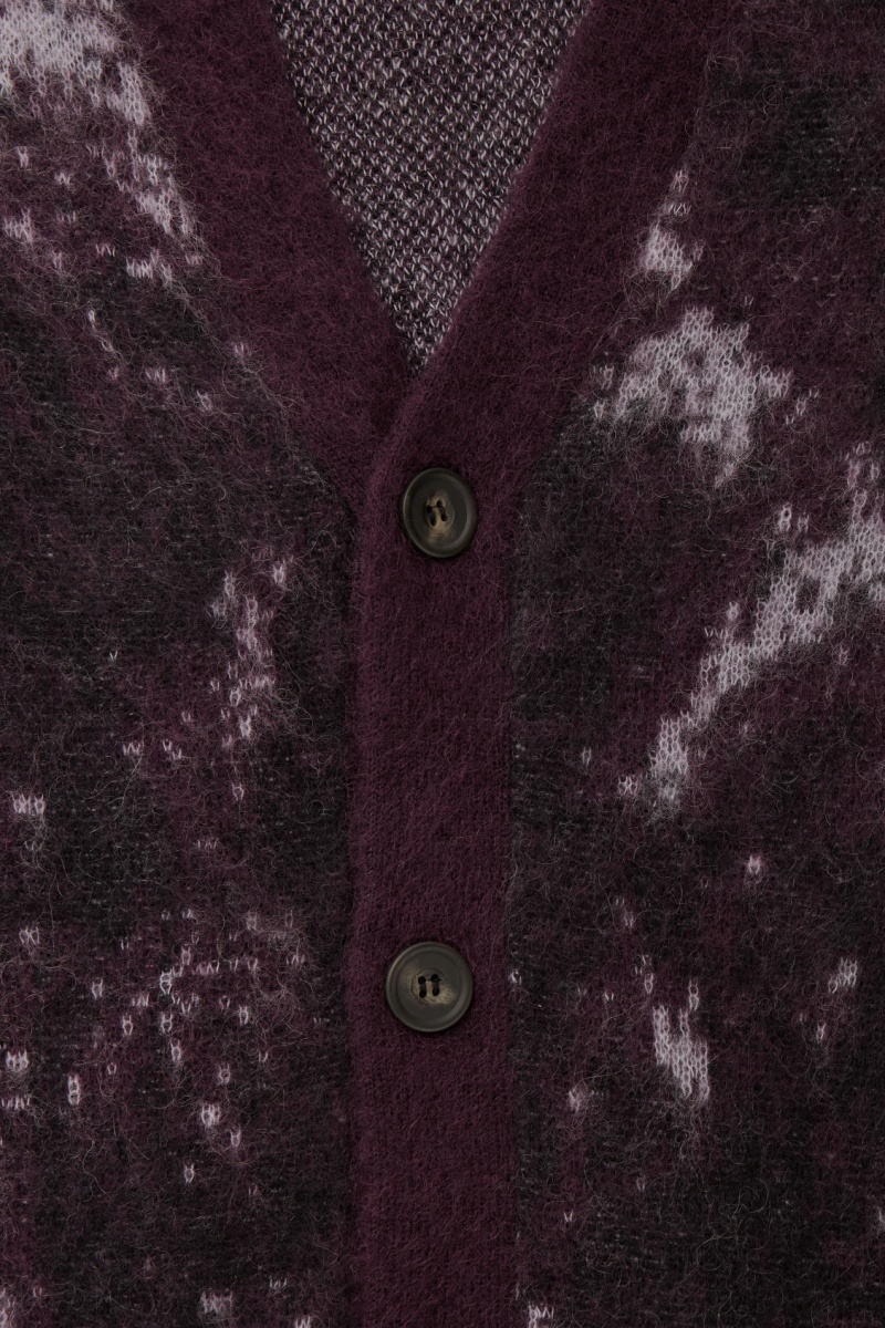 Pánské Kardigan COS V-Neck Brushed Mohair-Blend Vínové Černé | COS Eshop CZ-61574PQEL