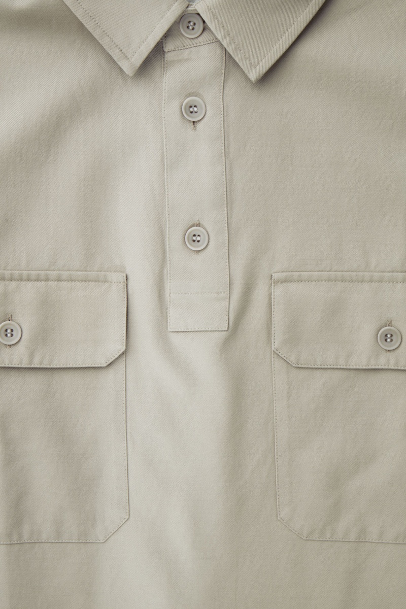 Pánské Košile COS Half-Placket Utility Overshirt Béžový | COS Eshop CZ-02956IDER