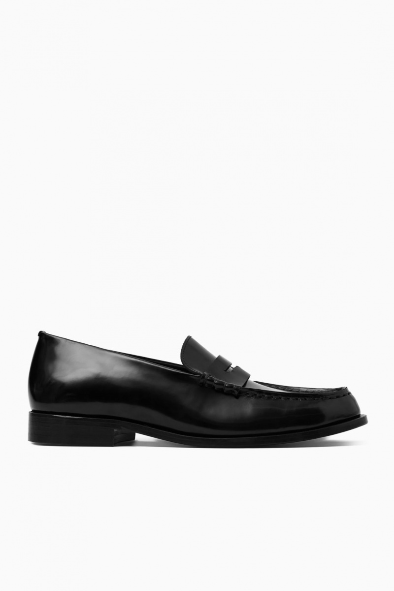 Pánské Loafers COS Classic Læder Penny Černé | COS Eshop CZ-91570OZAL