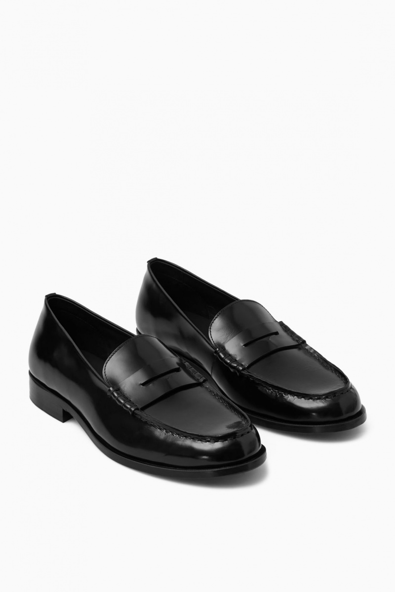 Pánské Loafers COS Classic Læder Penny Černé | COS Eshop CZ-91570OZAL